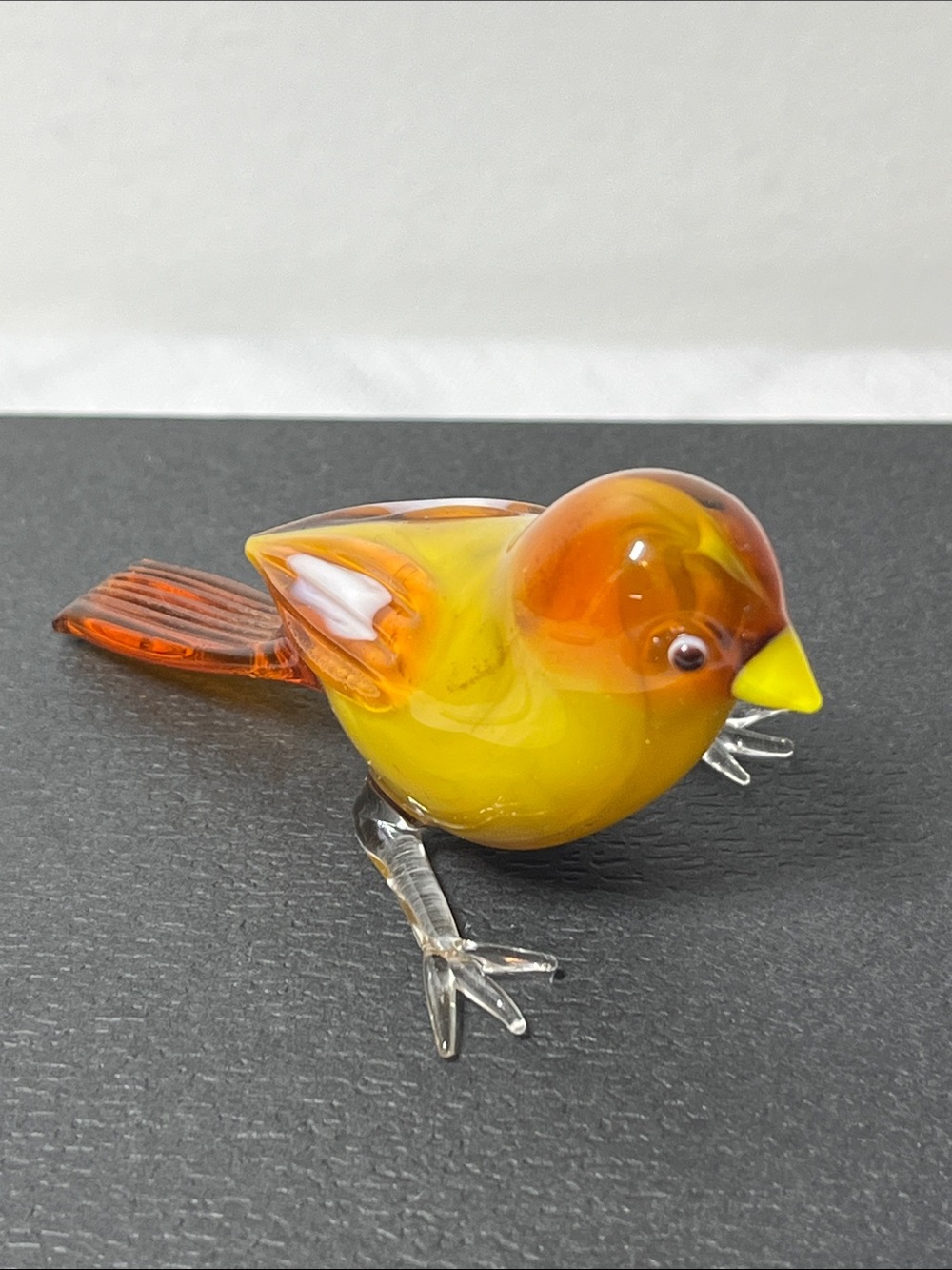Hand-Blown Yellow & Orange Glass Bird Figurine
Vintage 
Collectible